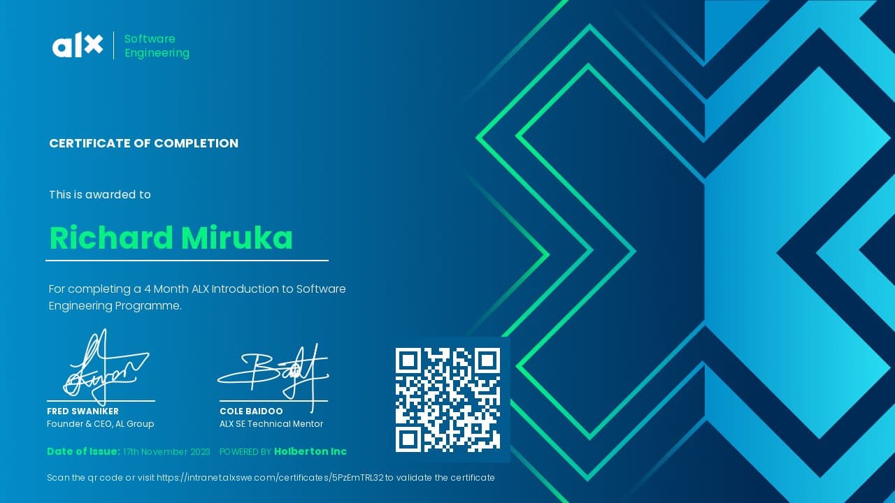 Introduction to Software Engineering certificate