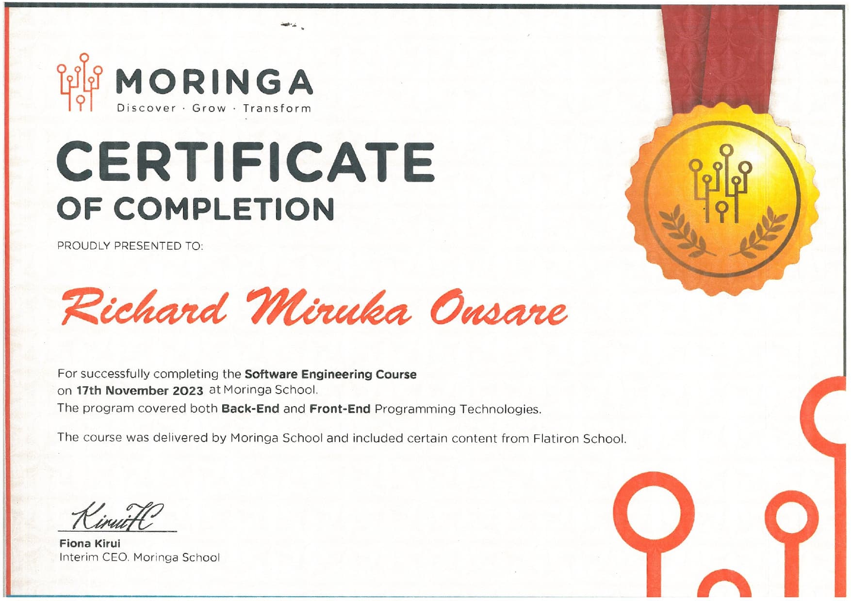 Software Engineering — Full Stack certificate